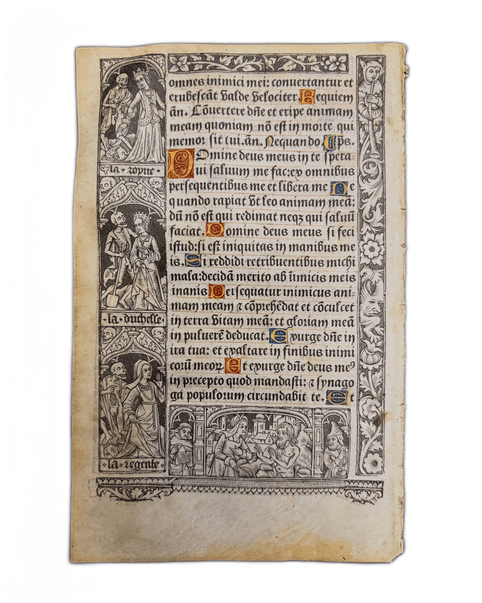 Dance of Death, Book of Hours leaf, c. 1502 · Philippe Pigouchet